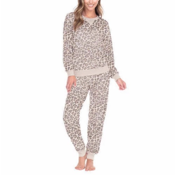 Honeydew | Women’s Animal Print Soft Fleece Loungewear Pajama 2 Piece Set XL - Picture 1 of 7